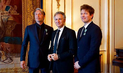 Mikkelsen and Vinterberg were presented the honour by French Ambassador François Zimeray