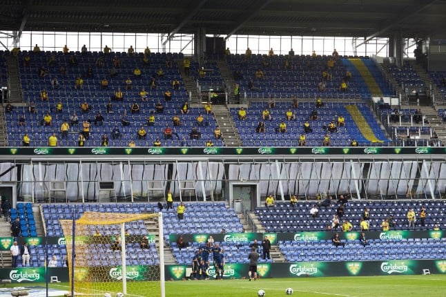 Social distancing in the stands: crowd returns to Danish football