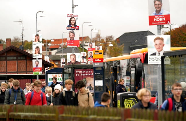 Local election placards in Denmark. Over 400,000 foreign residents are eligible to vote in the elections, including many from outside the EU.