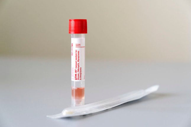 A file photo showing a sample for a Covid-19 test. Denmark registered over 4,600 new cases on December 2nd.