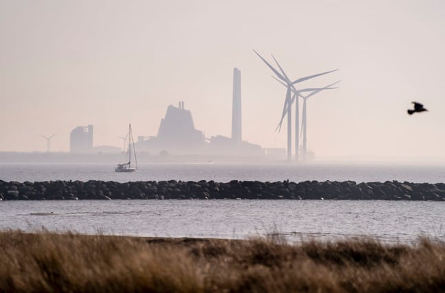 Wind turbines near the Avedøre power plant outside Copenhagen.